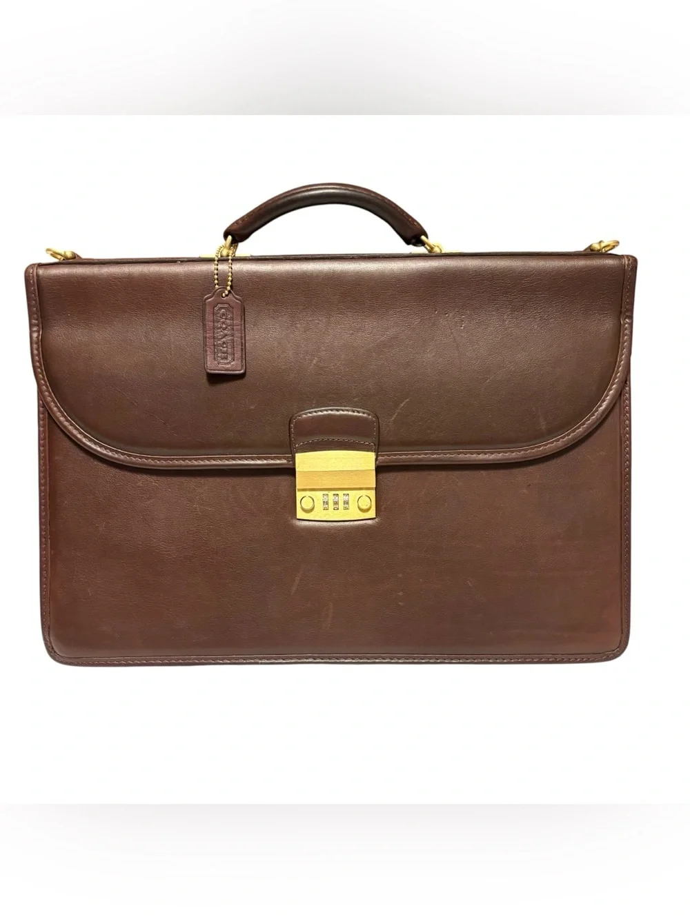 Vintage Coach Courier Brief 5352 Mahogany Leather Briefcase